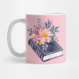 Watercolor Book with Flowers Mug